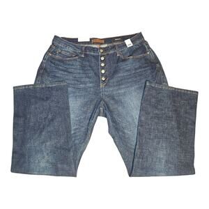 NWT 22W Judy Blue Jeans Straight Fit High Waist Button Fly Dark Wash Womens Plus